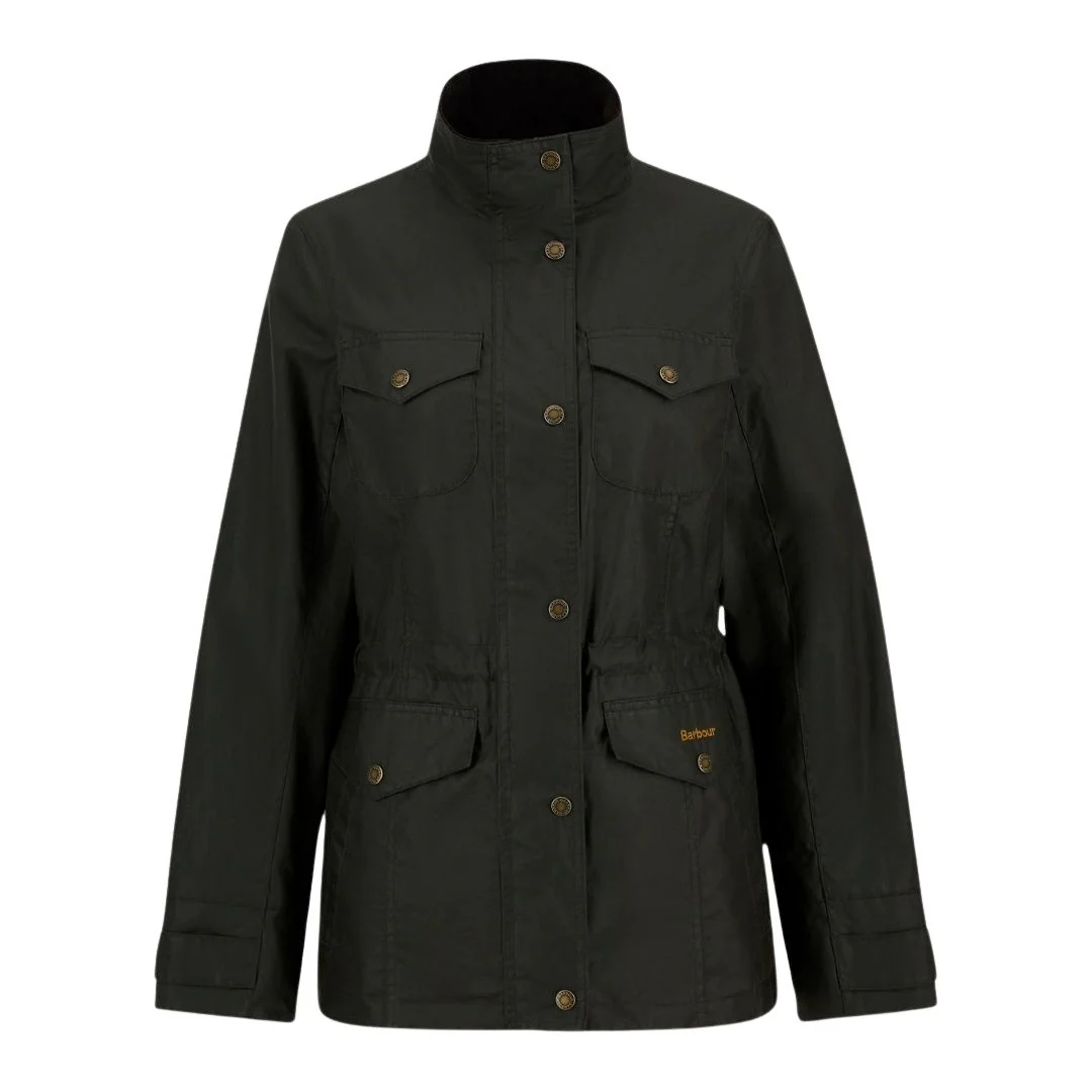 Barbour Women's Summer Sapper Wax Jacket in Archive Olive - Image 5