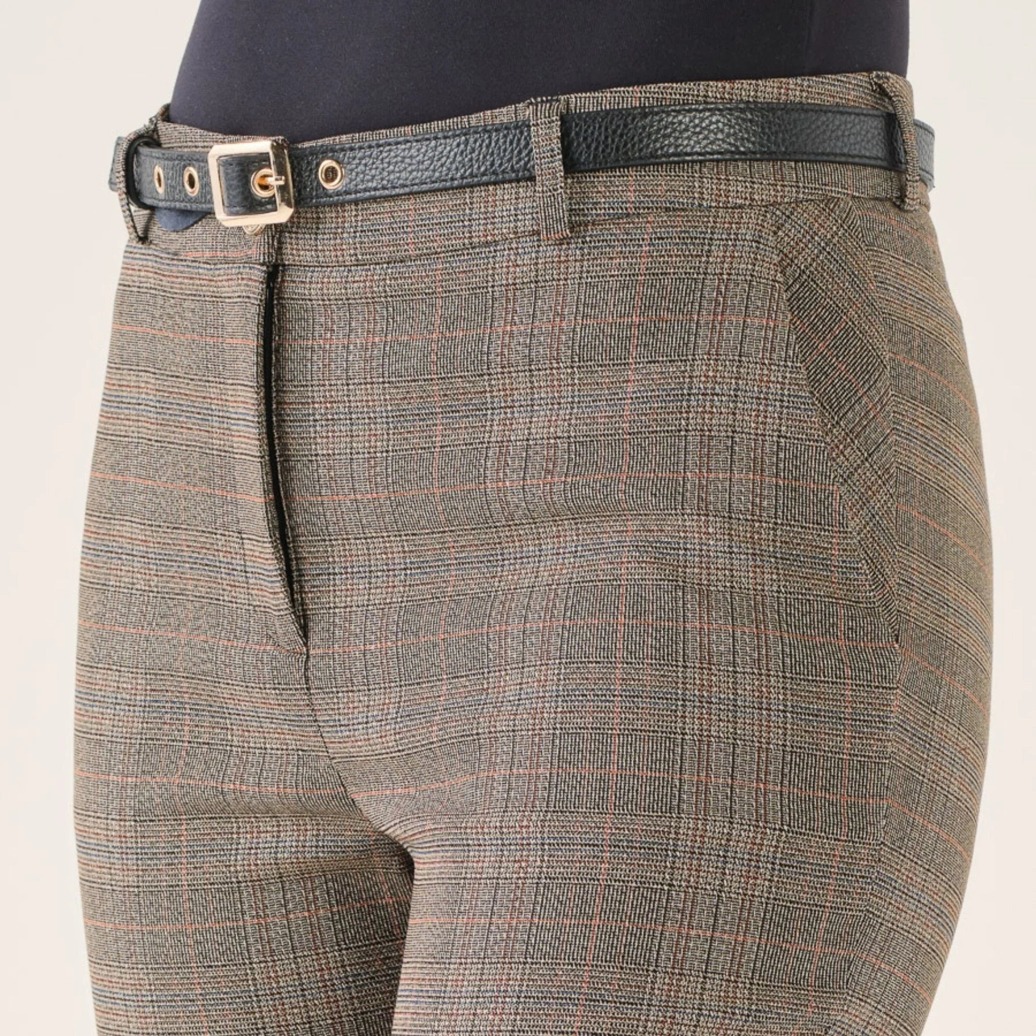 Cristina Barros Women's Classic Plaid Trousers in Grey - Image 3