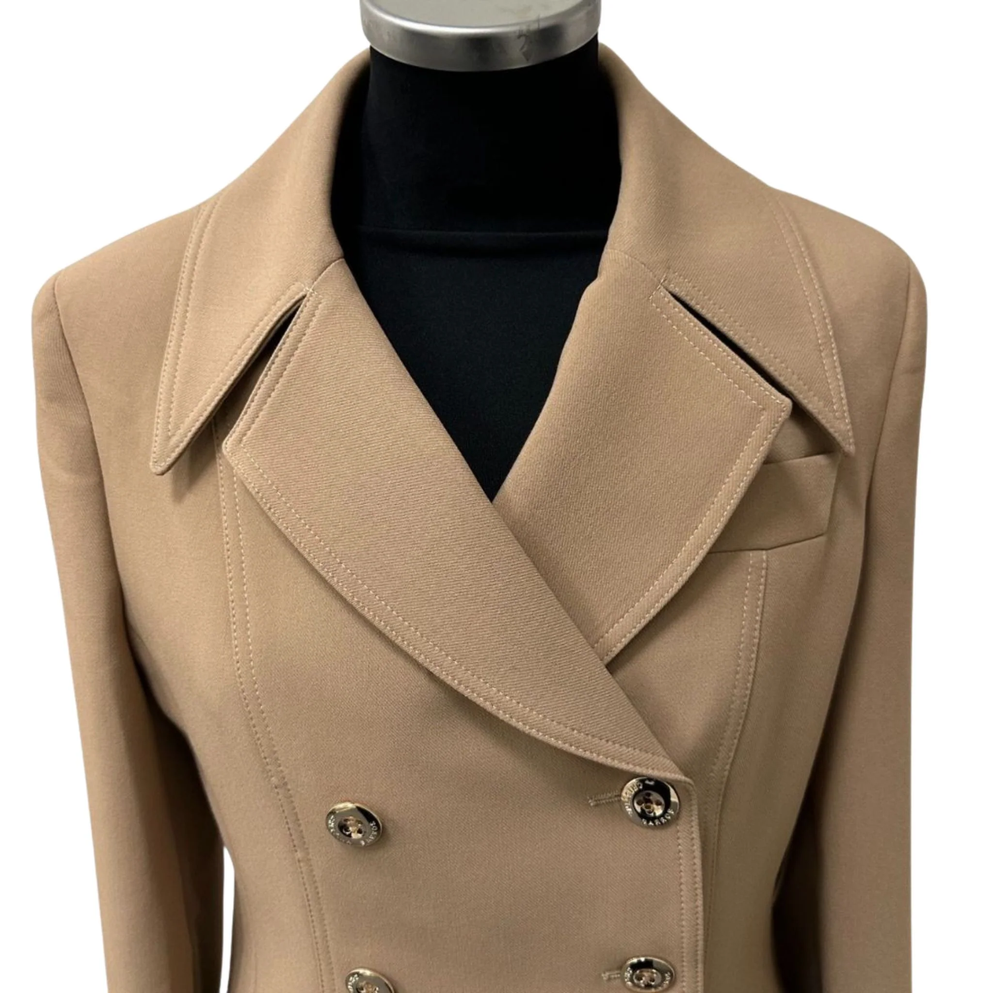 Cristina Barros Women's Waisted Blazer in Camel with Peplum - Image 5