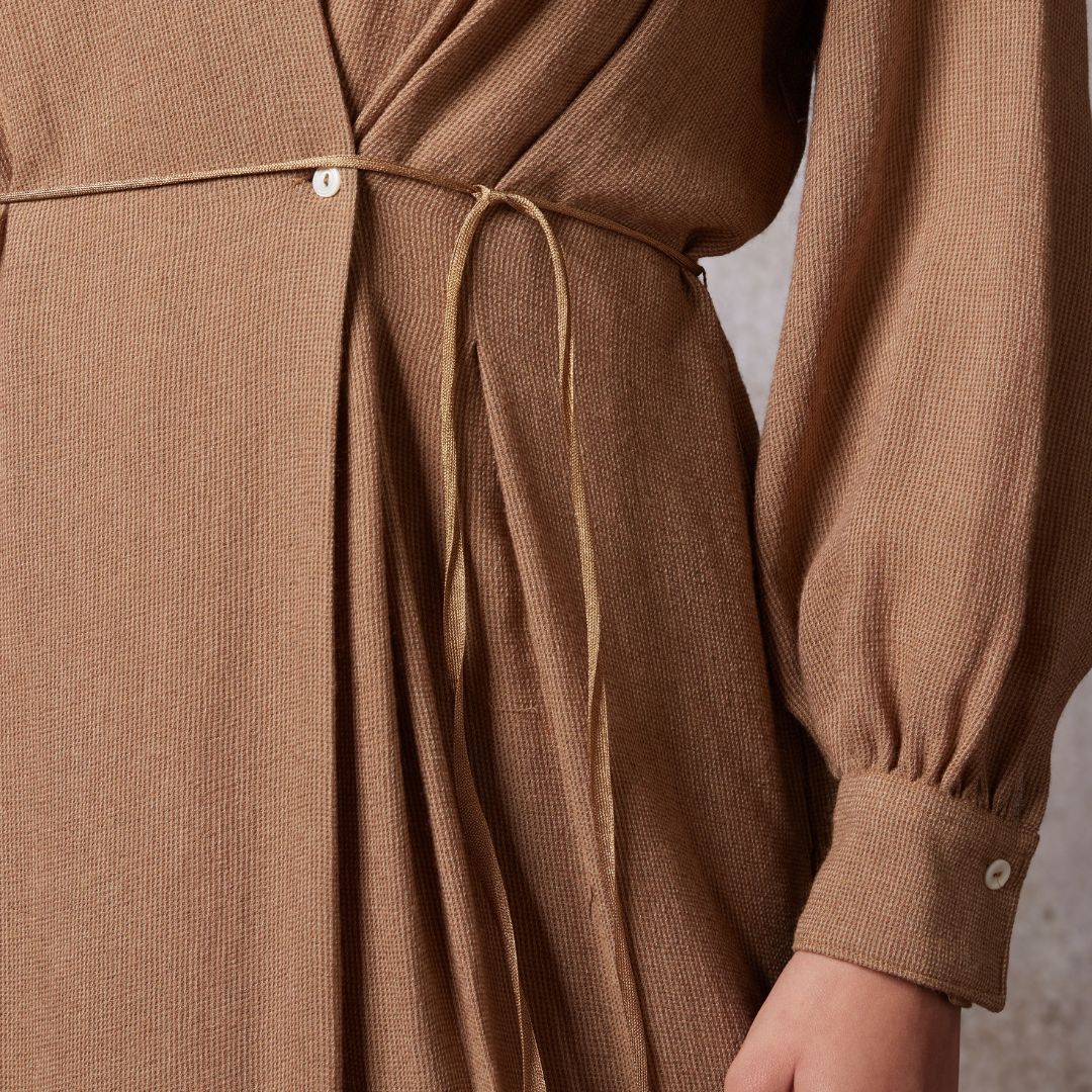 Diega Women's Roska Wrap Dress in Camel - Image 5