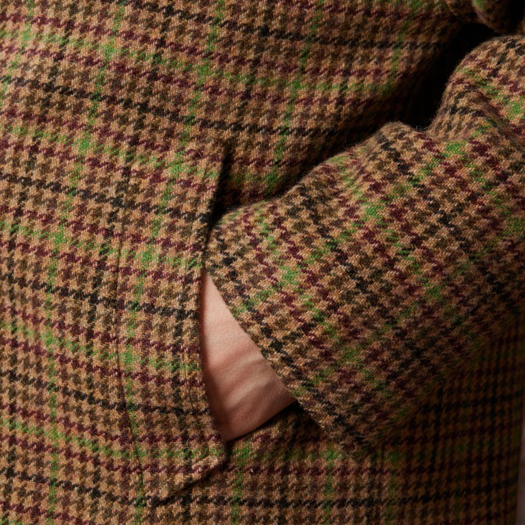 Diega Women's Valeko Check Jacket in Green & Brown - Image 5