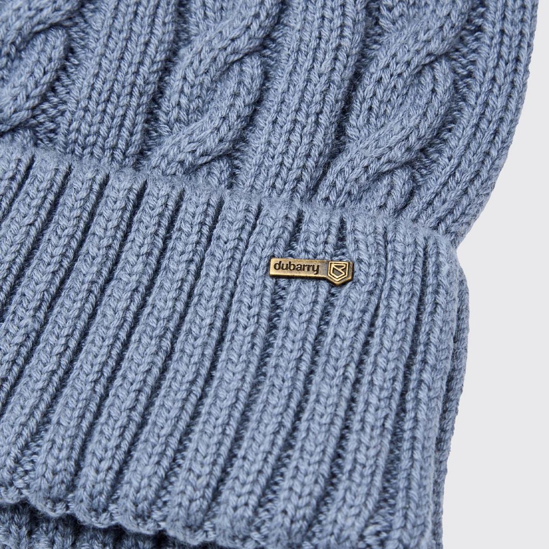 Dubarry Forester Knitted Bobble Hat in Indigo - Image 3