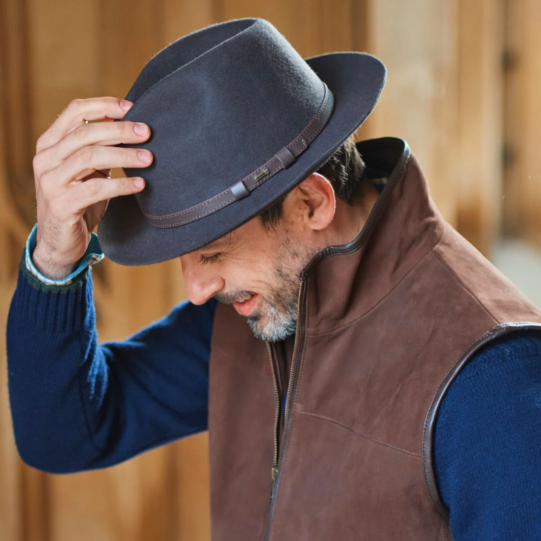 Dubarry Frontier Fedora Hat in Navy - Image 3