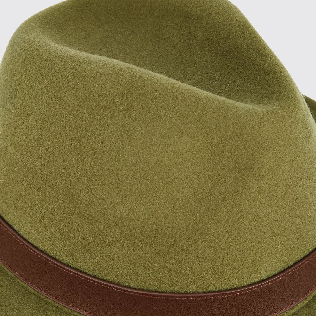 Dubarry Gallagher Felt Fedora Hat in Olive - Image 3