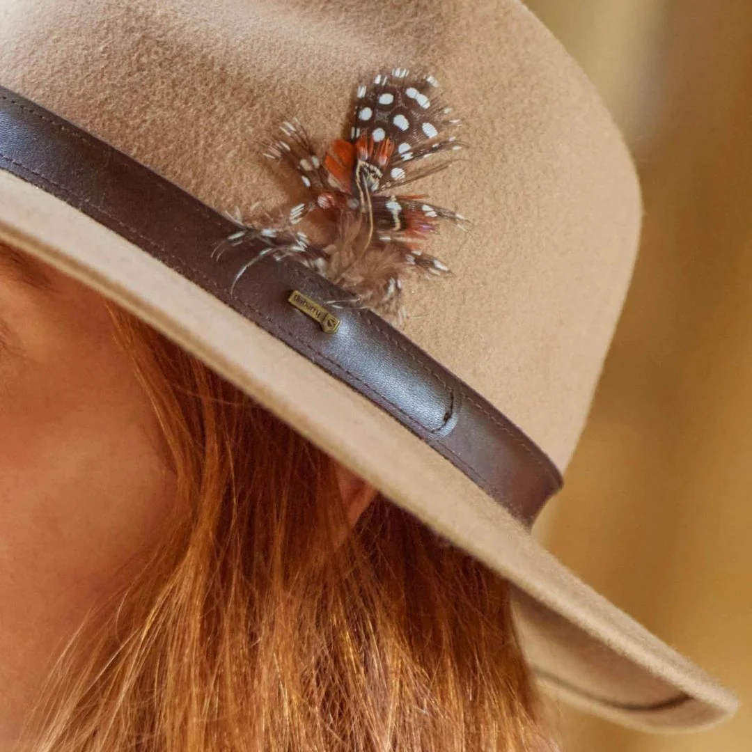 Dubarry Gallagher Felt Fedora Hat in Sand - Image 2