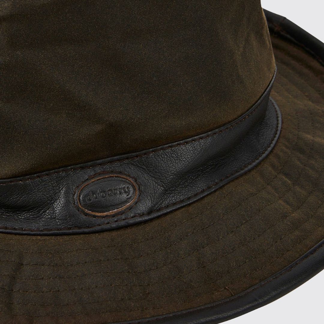 Dubarry Macreddin Wax Bucket Hat in Olive - Image 2