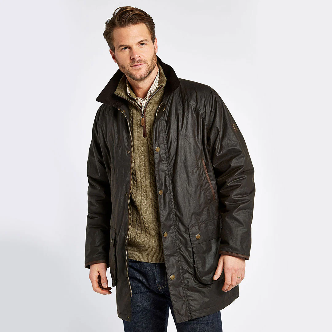 Dubarry Men's Brunswick Wax Jacket in Verdigris