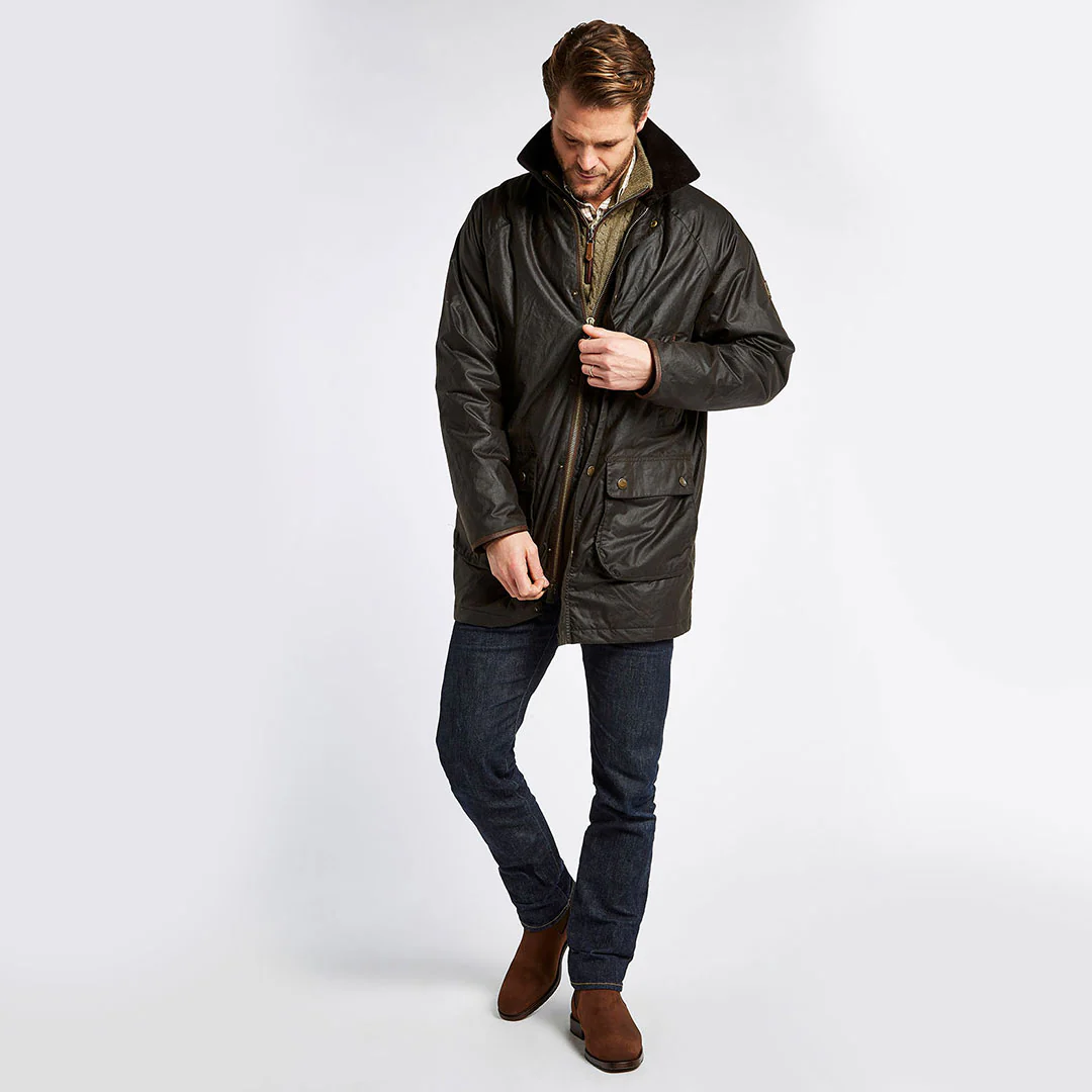 Dubarry Men's Brunswick Wax Jacket in Verdigris - Image 3