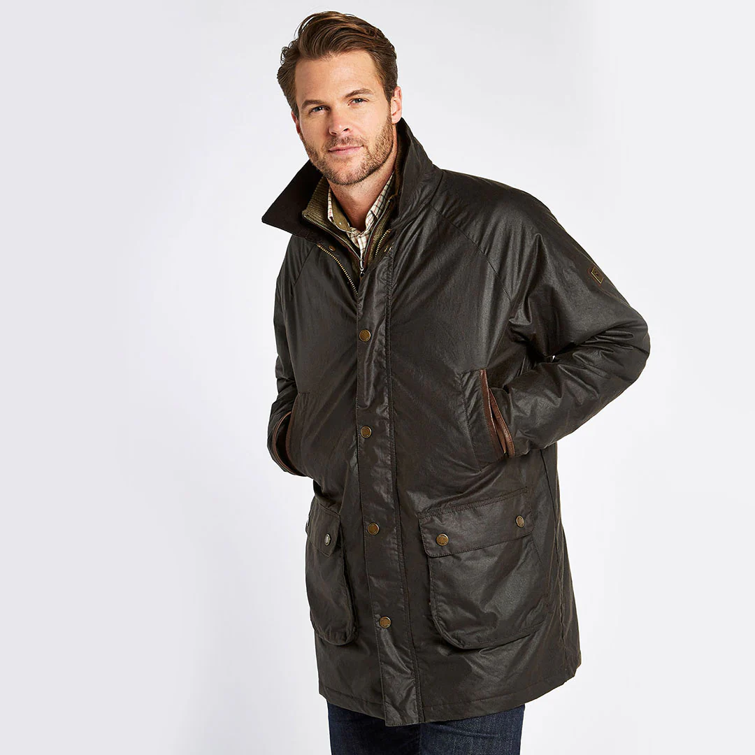 Dubarry Men's Brunswick Wax Jacket in Verdigris - Image 4