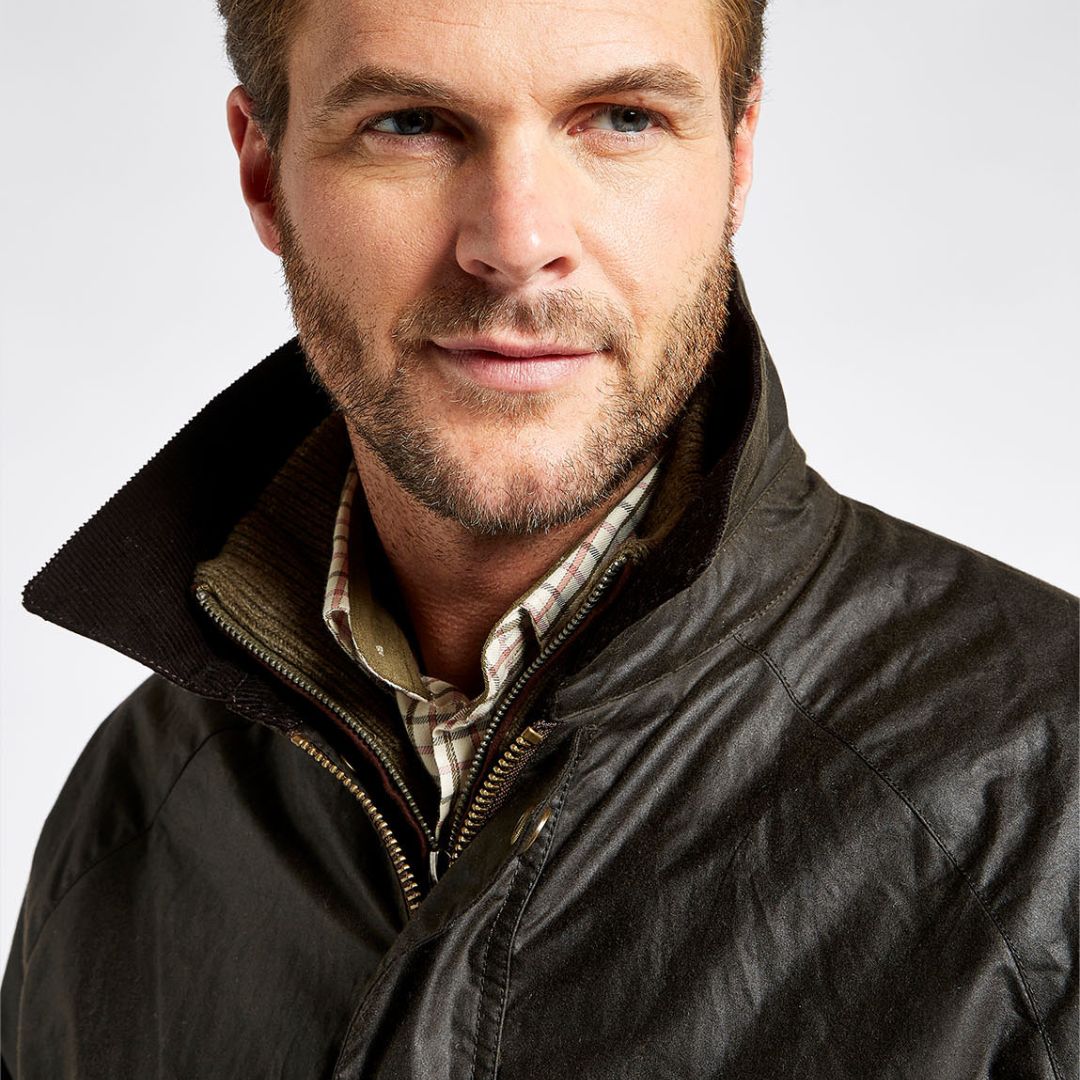 Dubarry Men's Brunswick Wax Jacket in Verdigris - Image 5