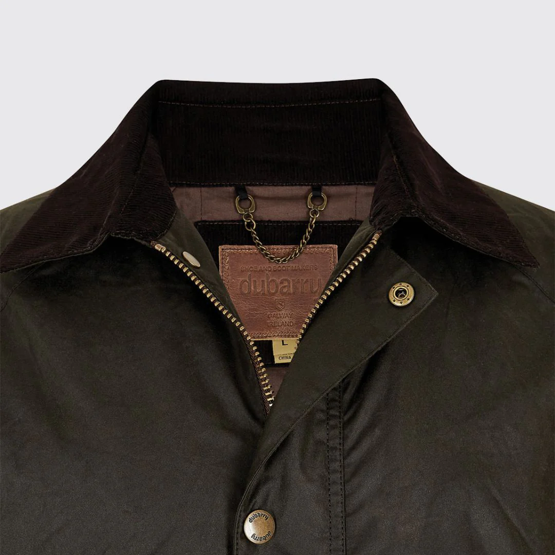 Dubarry Men's Brunswick Wax Jacket in Verdigris - Image 6