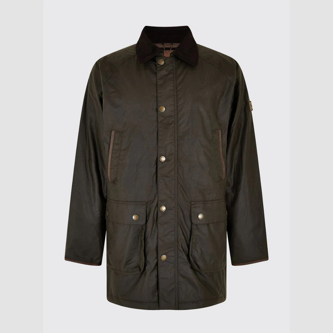 Dubarry Men's Brunswick Wax Jacket in Verdigris - Image 7