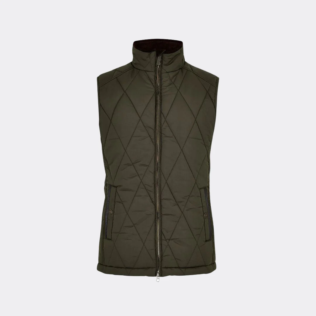Dubarry Men's Colamber Quilted Gilet in Olive - Image 2