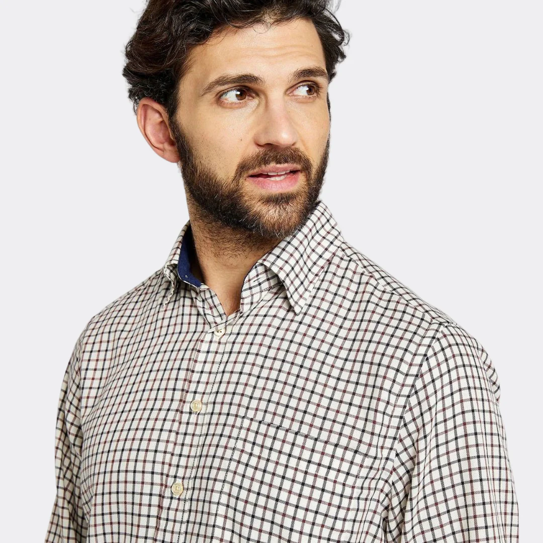 Dubarry Men's Connell Check Shirt in Ox Blood - Image 3