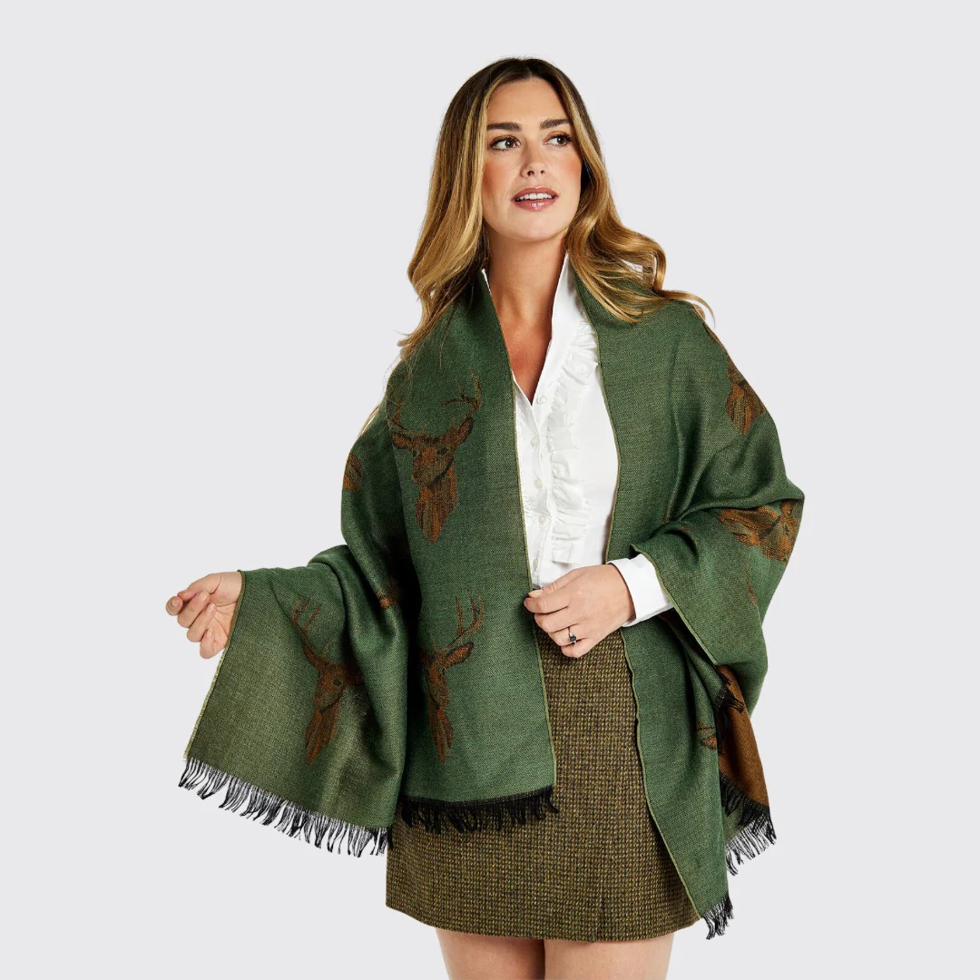 Dubarry Women's Heatherbell Stole in Dusky Green - Image 4