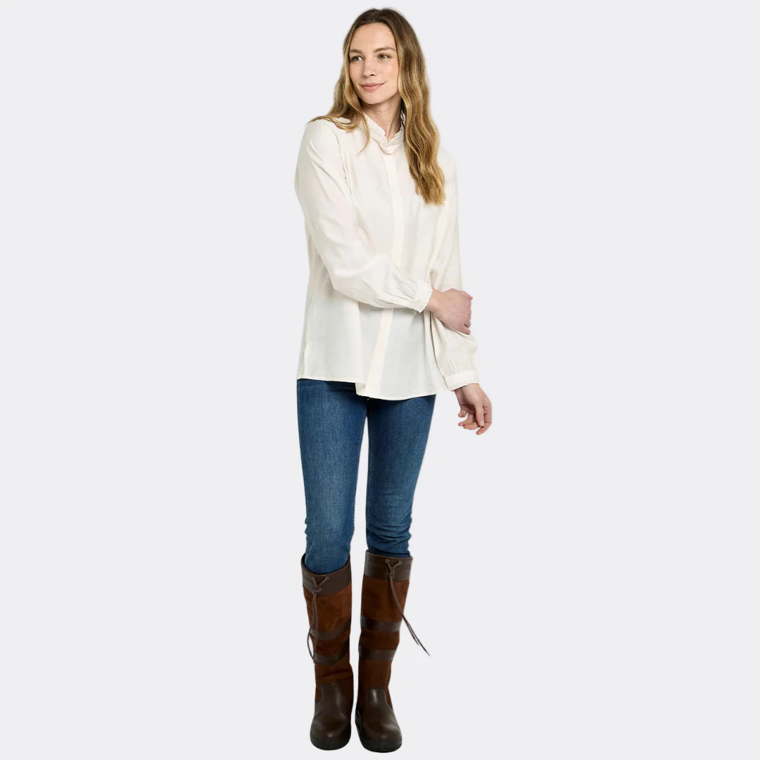 Dubarry Women's Iris Ruffle Trim Blouse in Ivory - Image 4