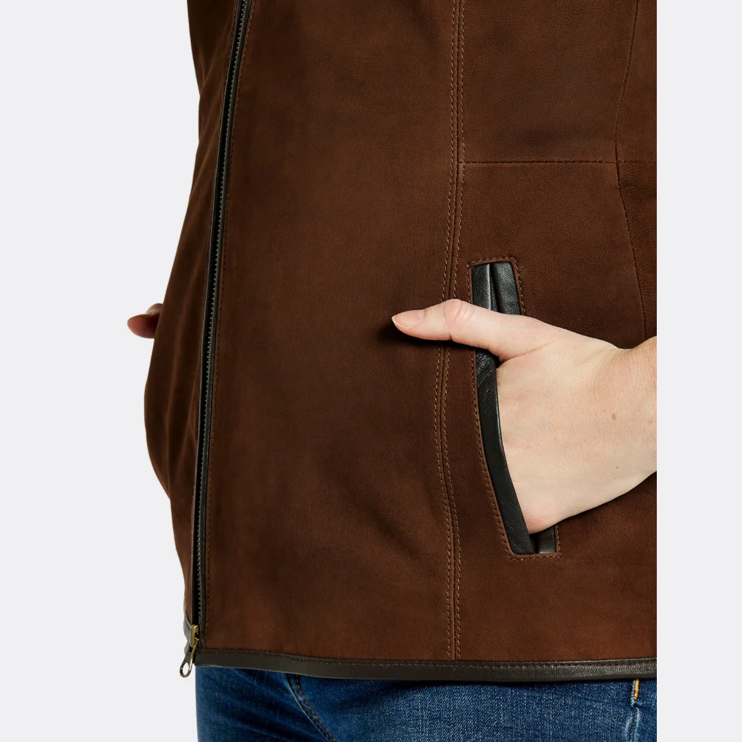 Dubarry Women's Kingston Leather Gilet in Walnut - Image 3