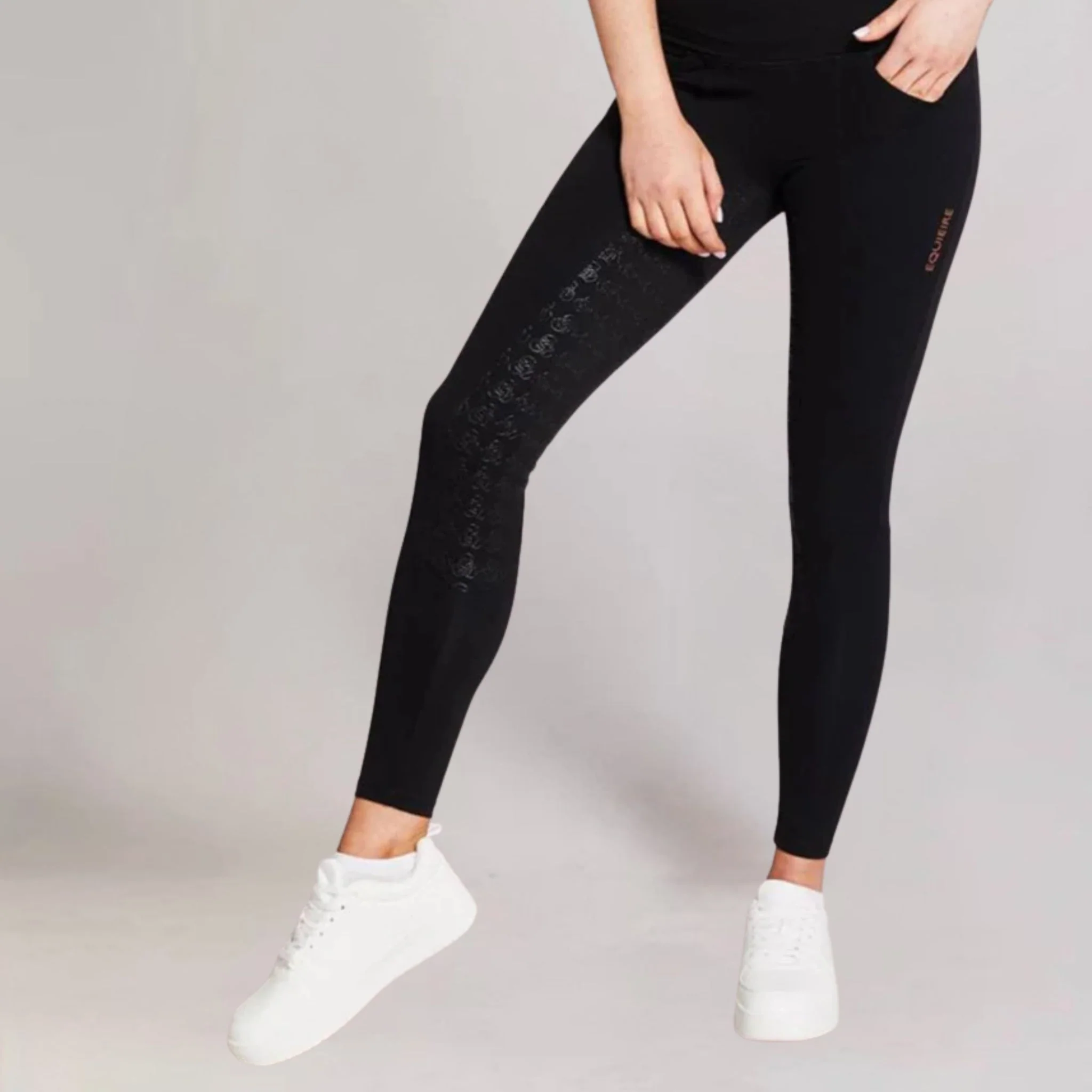 Equieire Women's Eve Compression Full-Seat Riding Tights in Black - Image 2