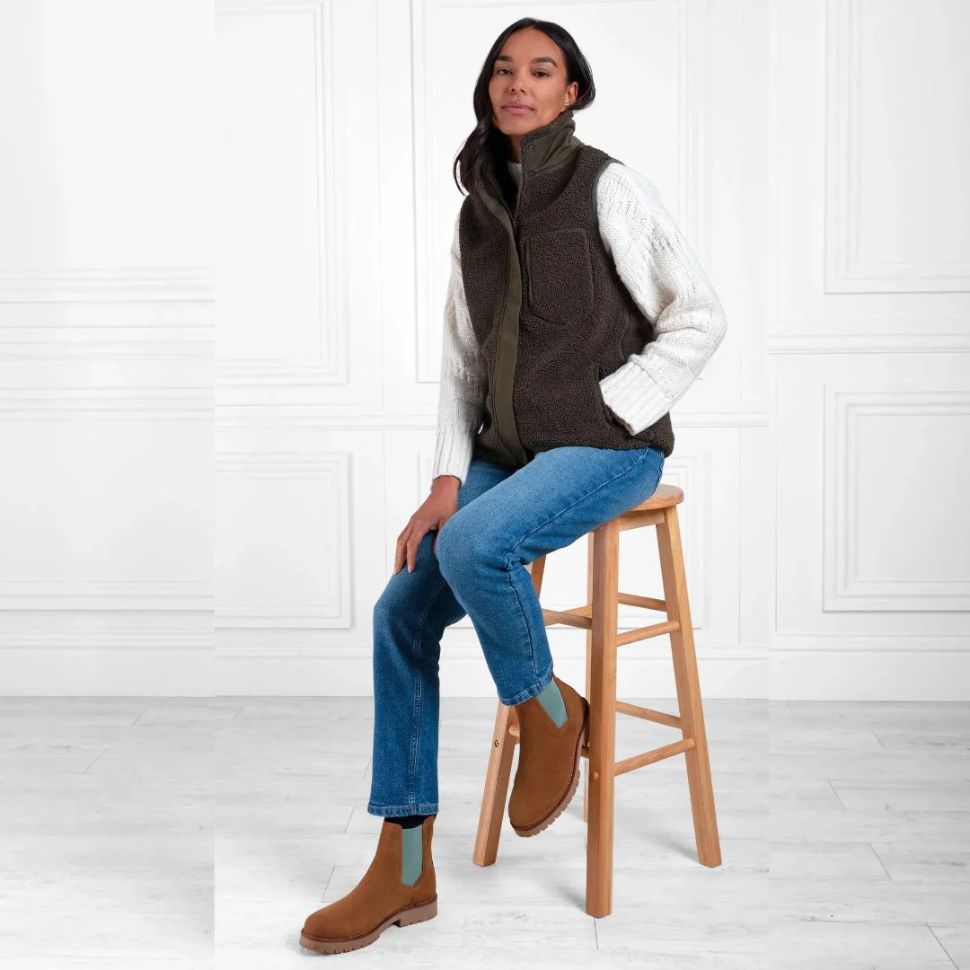 Fairfax & Favor Boudica Ankle Boot in Tan & Mint - Image 5