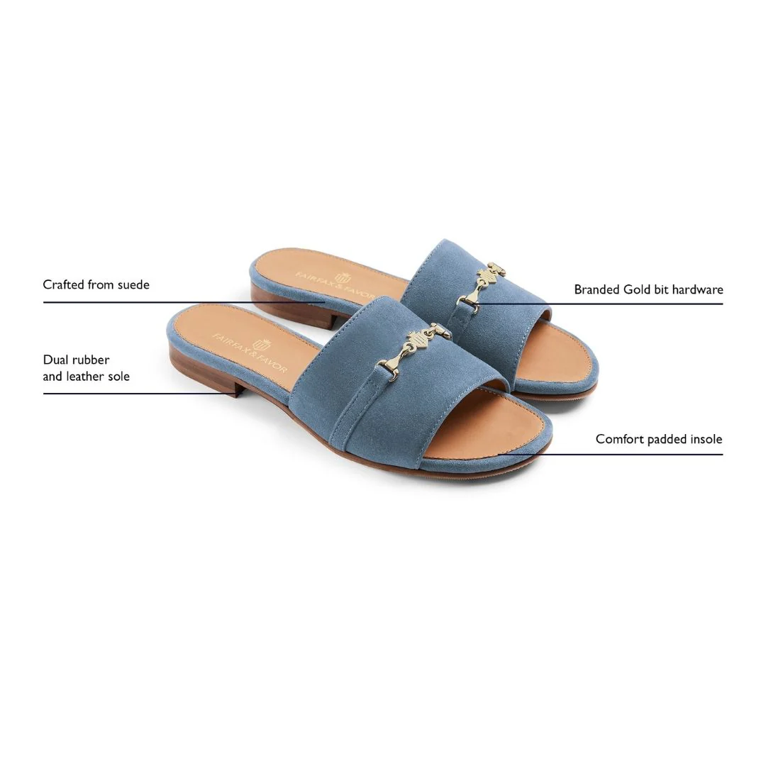 Fairfax & Favor Heacham Sandal in Cornflower Blue - Image 9