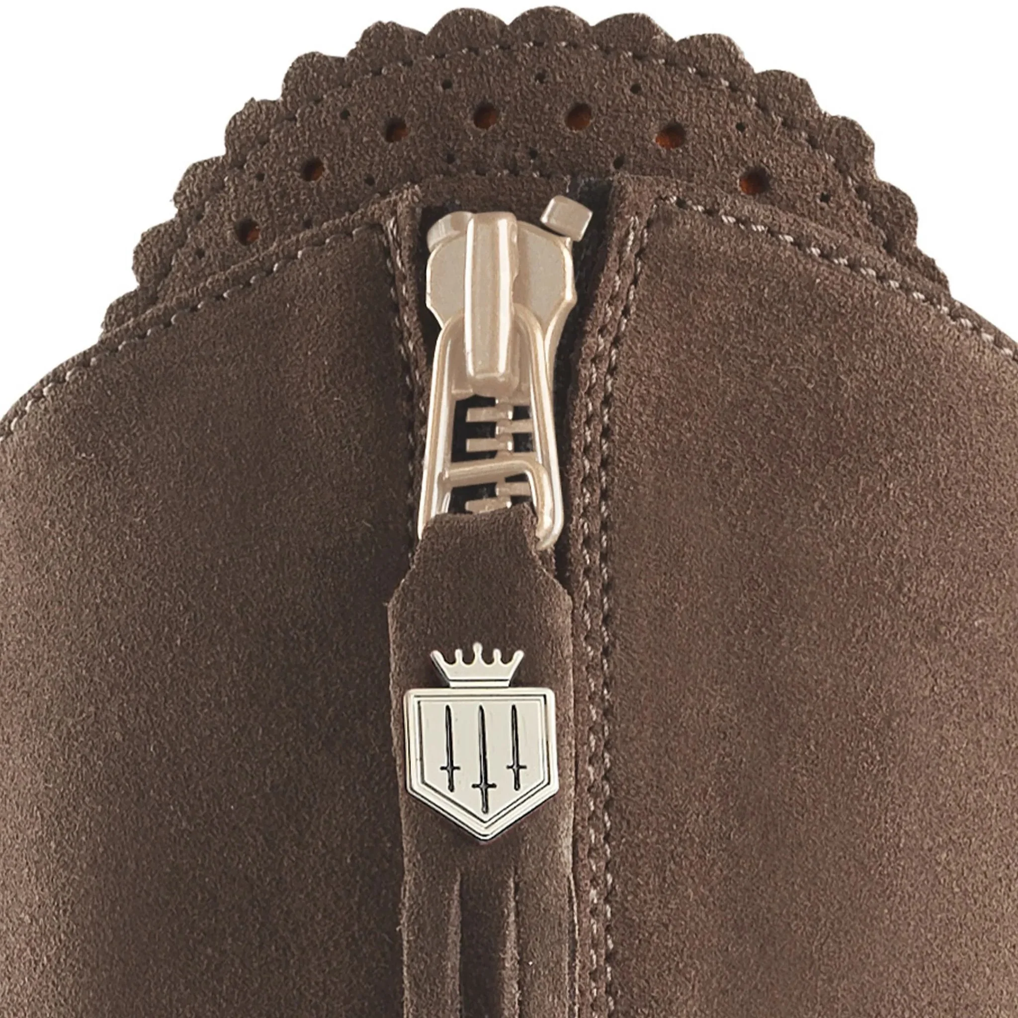 Fairfax & Favor Heeled Regina Suede Boot in Fog - Image 7