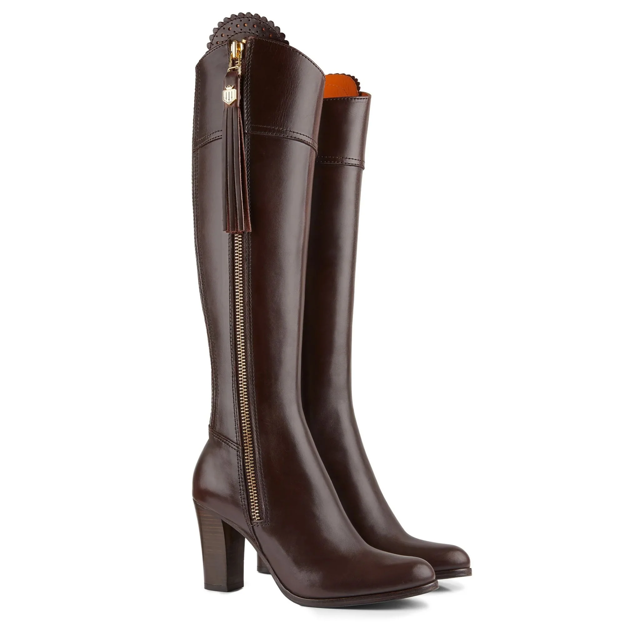 Fairfax & Favor High Heeled Regina Leather Boot in Mahogany - Image 3