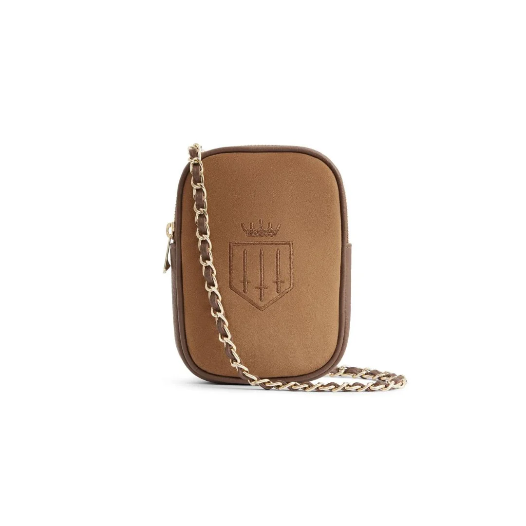 Fairfax & Favor Mini Finsbury Crossbody Suede Handbag in Tan - Image 5