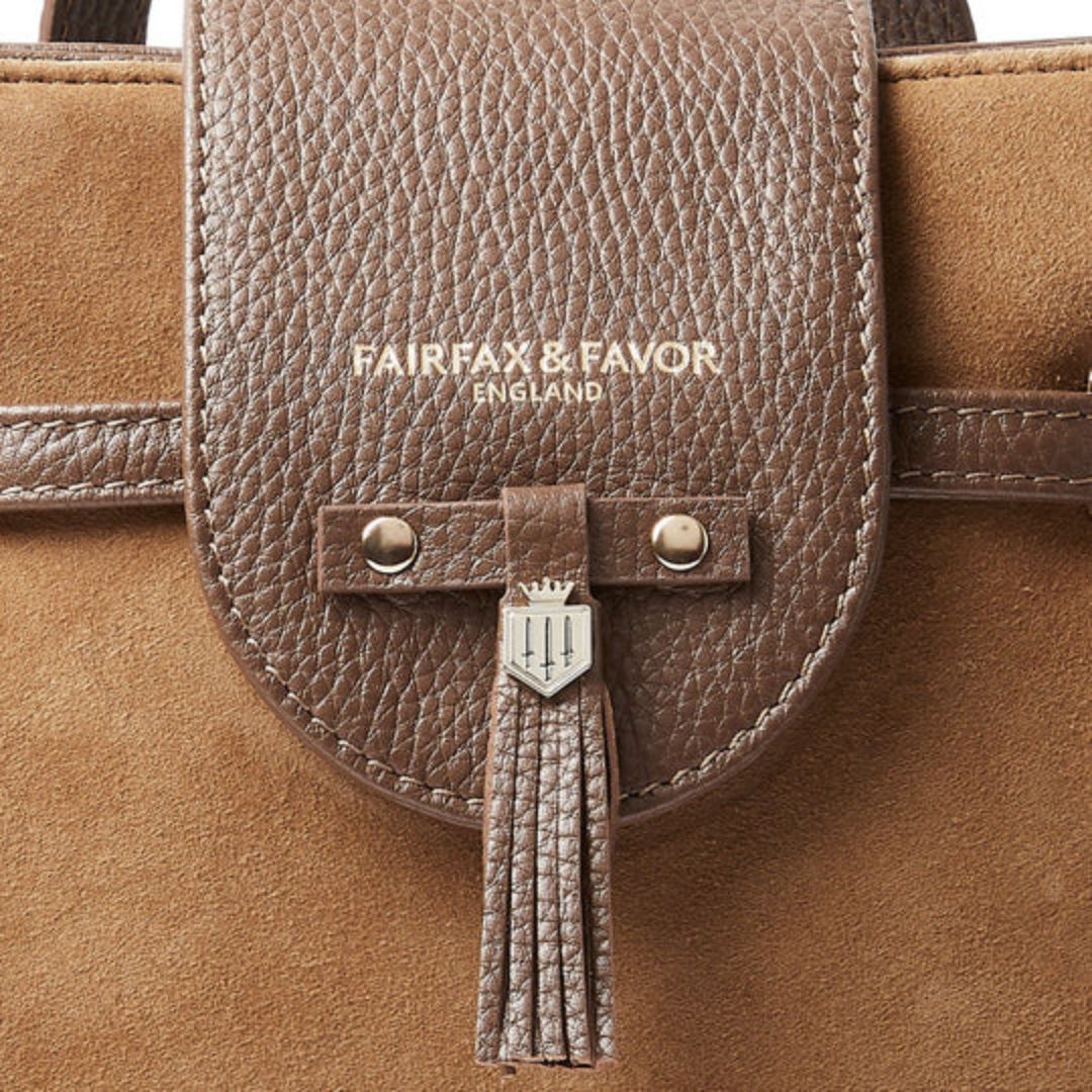 Fairfax & Favor Mini Windsor Suede Backpack in Tan - Image 4