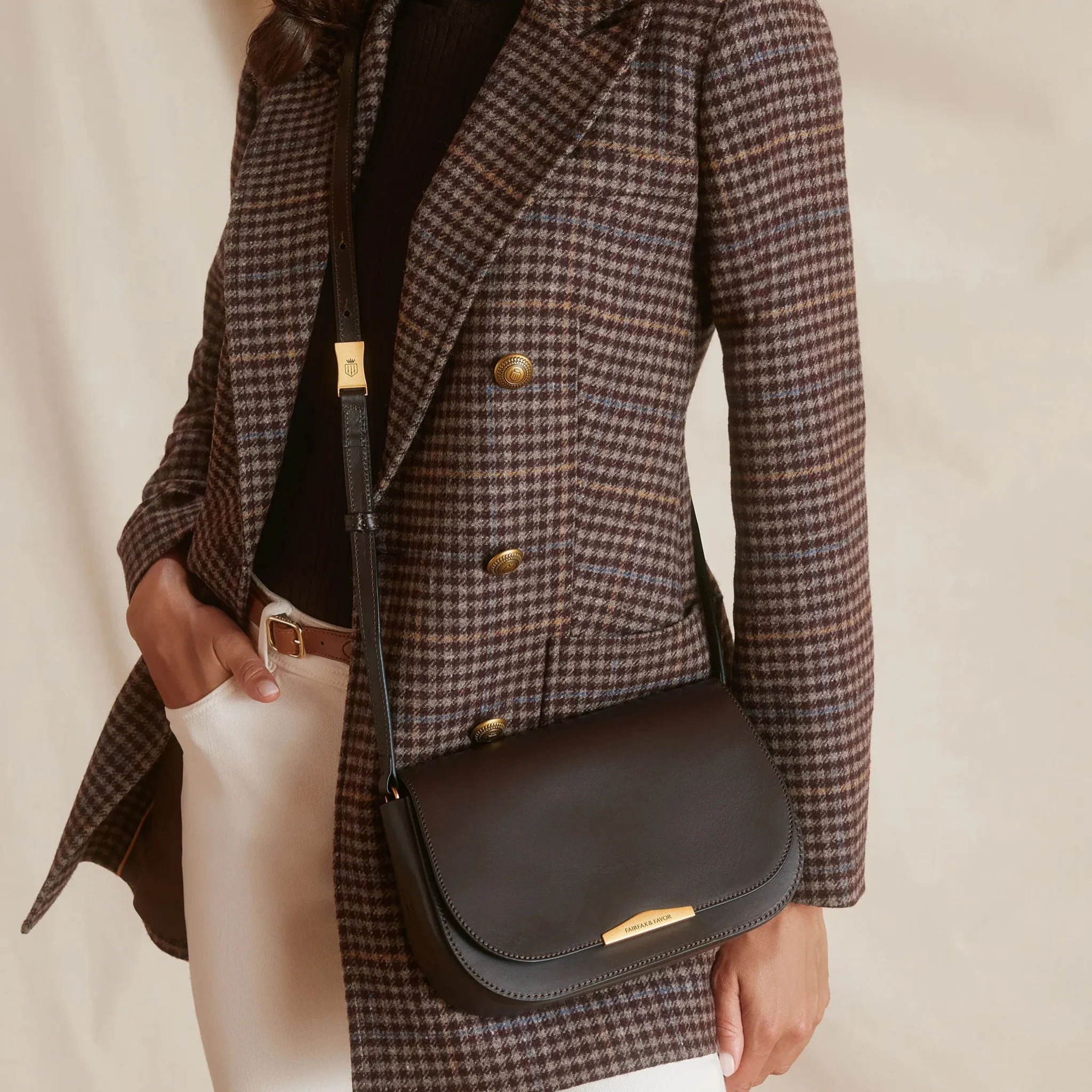 Fairfax & Favor Rye Leather Crossbody Bag in Mahogany - Image 2