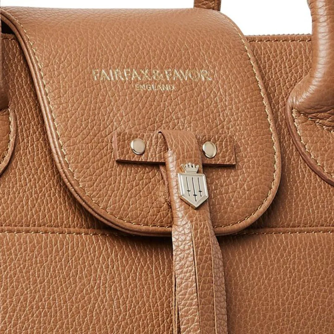 Fairfax & Favor Windsor Work Leather Handbag in Tan - Image 7