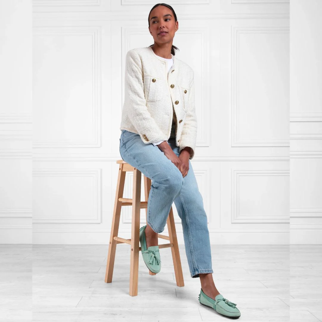 Fairfax & Favor Women's Rutland Driving Shoes in Mint - Image 7
