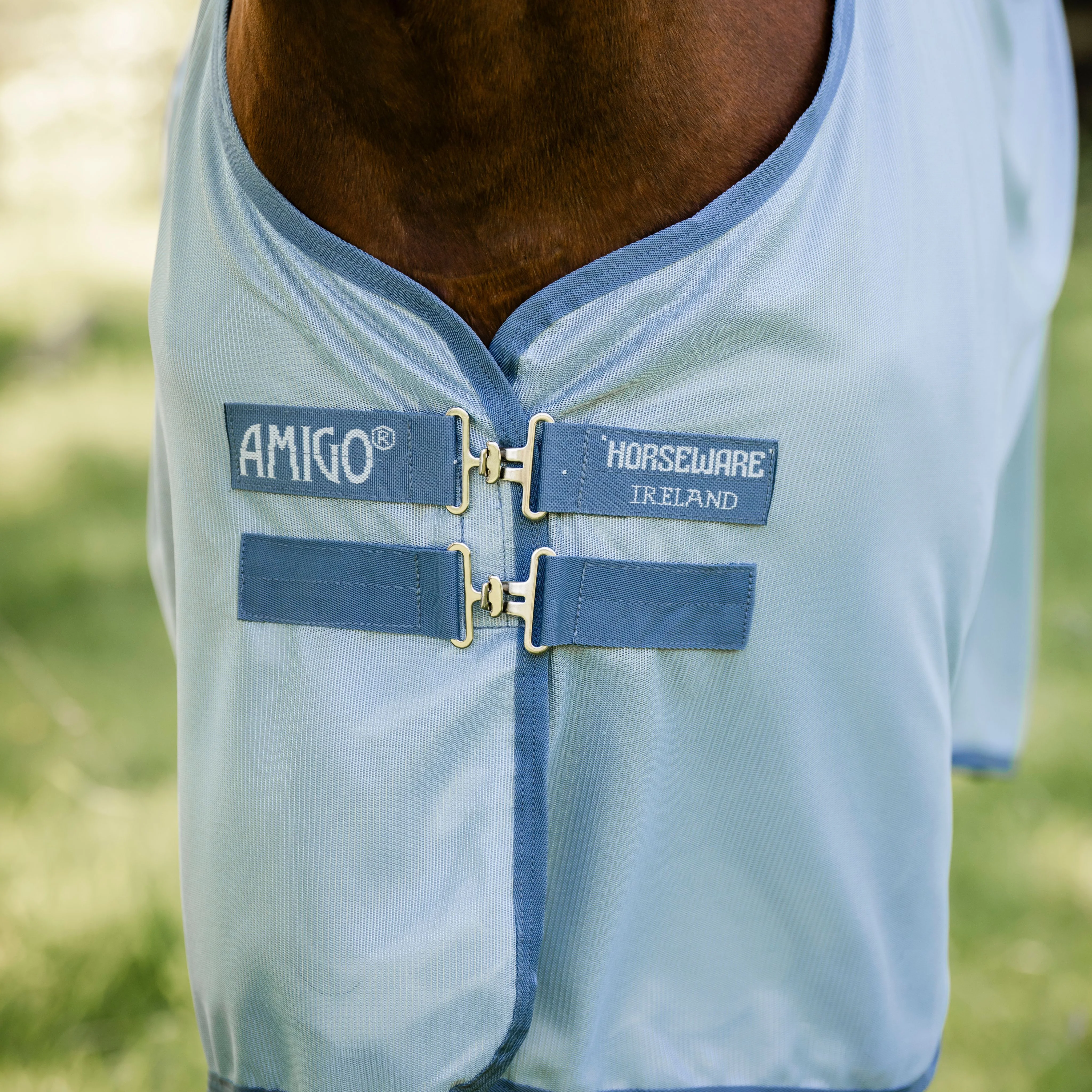 Horseware Amigo Bug Rug Plus Fly Sheet in Heather Blue & Silver - Image 2
