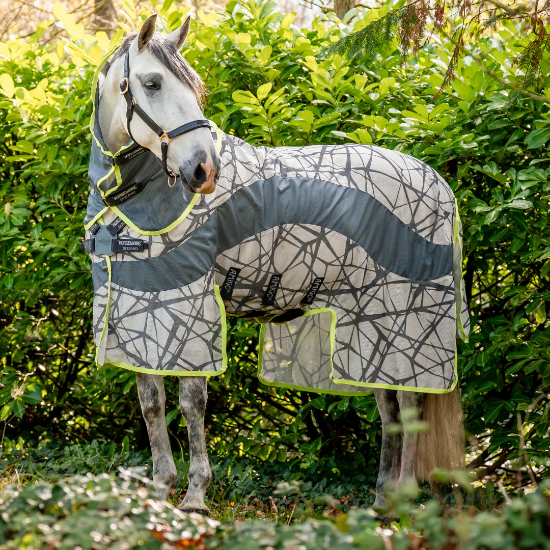 Horseware Amigo CamoFly Fly Sheet in Grey & Lime
