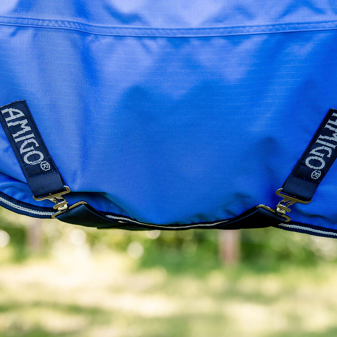 Horseware Amigo Hero Ripstop Pony Light Turnout Rug in Blue, Navy & Grey (0g) - Image 6