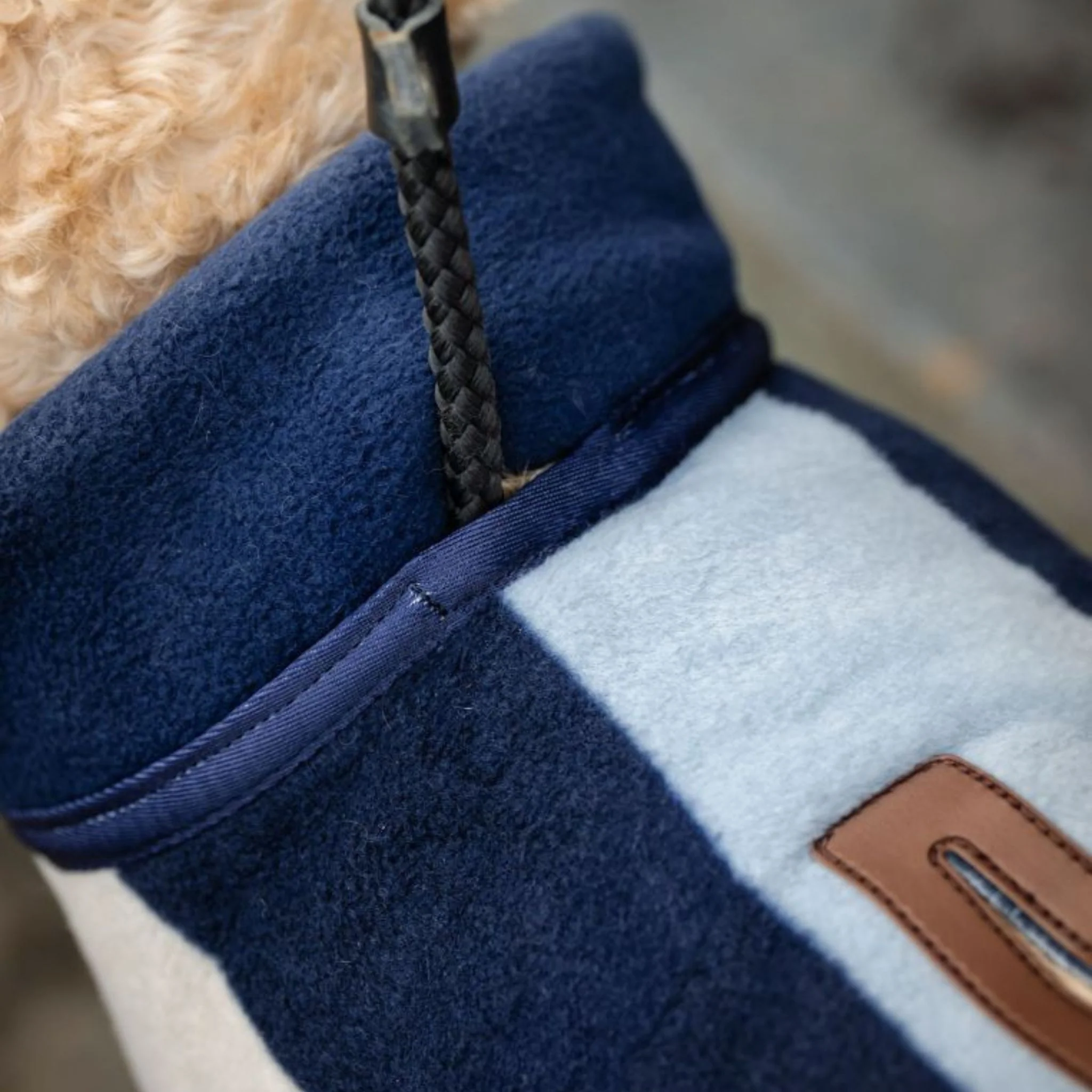 Horseware Newmarket Dog Fleece Coat with Witney Stripes in Navy - Image 8