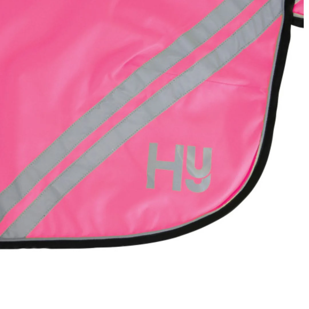 Hy Equestrian HyViz Reflector Mesh Exercise Sheet in Pink - Image 2
