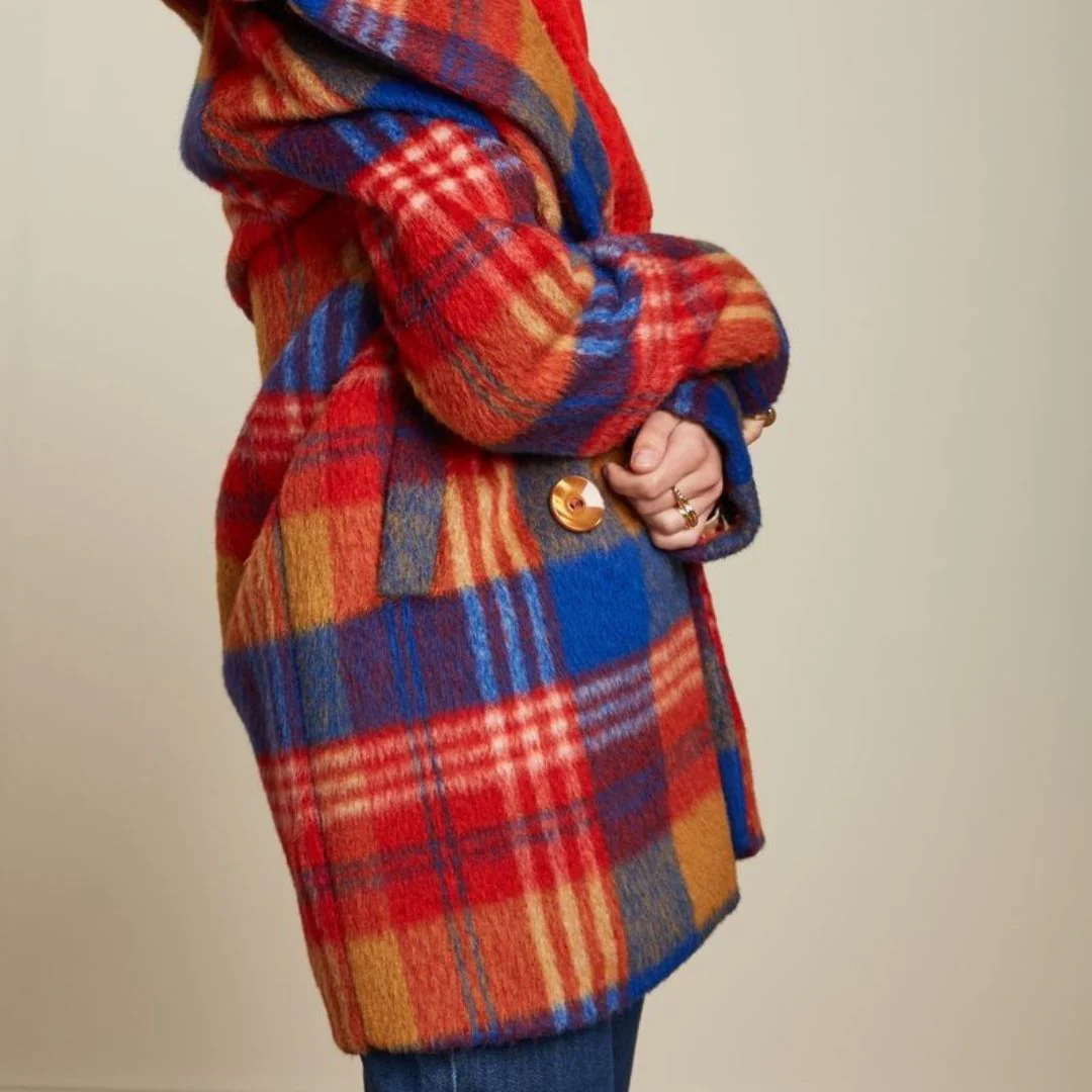 King Louie Women's Amelie Coat Hutton in Fire Red - Image 3