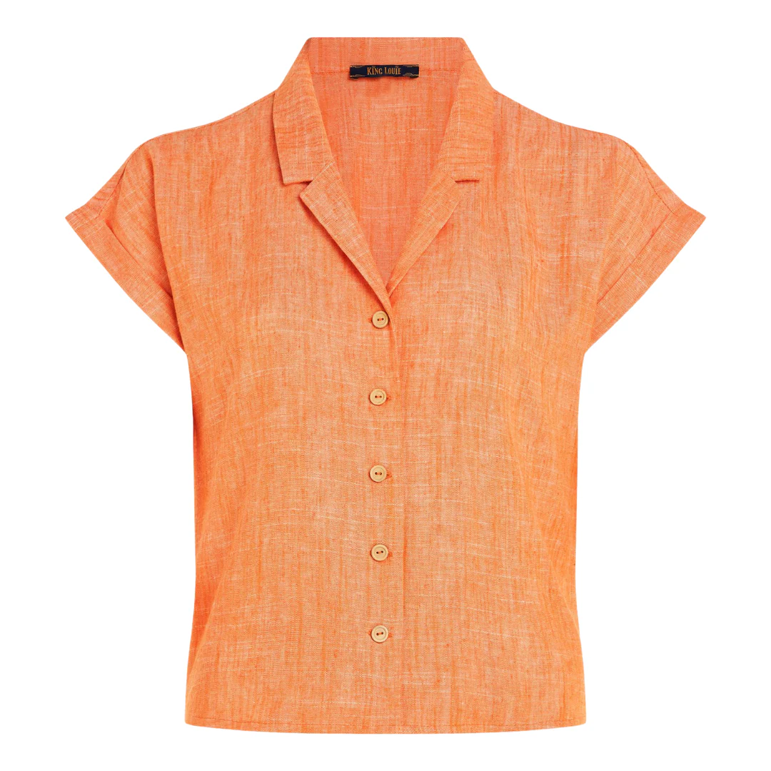 King Louie Women's Darcy Blouse Camonte in Reef Coral - Image 2