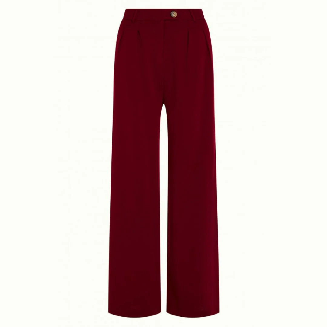 King Louie Women's Fintan Pants Milano Crep in Cabernet Red - Image 4