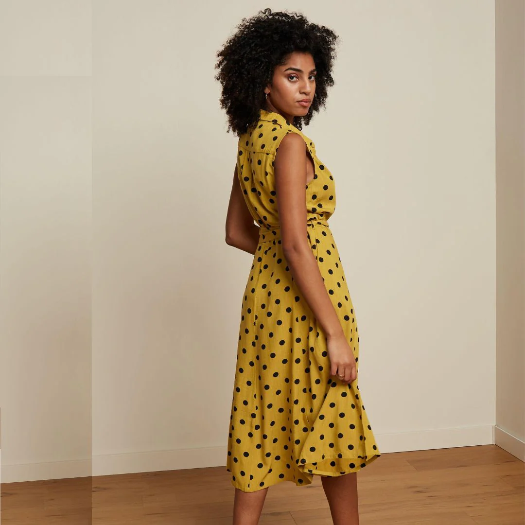 King Louie Women's Nova Dress Melos in Sulphur Yellow - Image 3