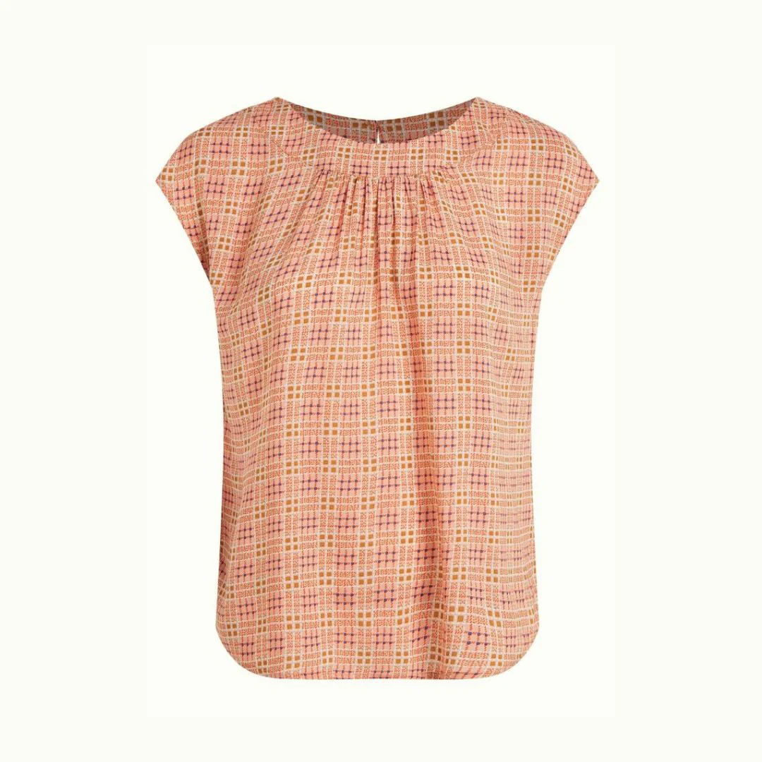 King Louie Women's Shirley Top Sapeuse Check in Creampuff