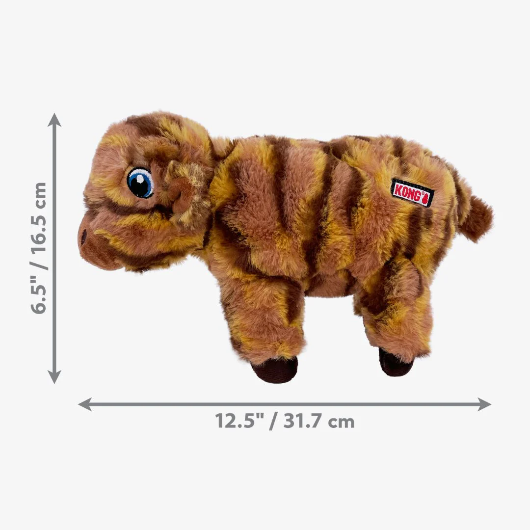 KONG Low Stuff Stripes Cow Dog Toy - Image 3