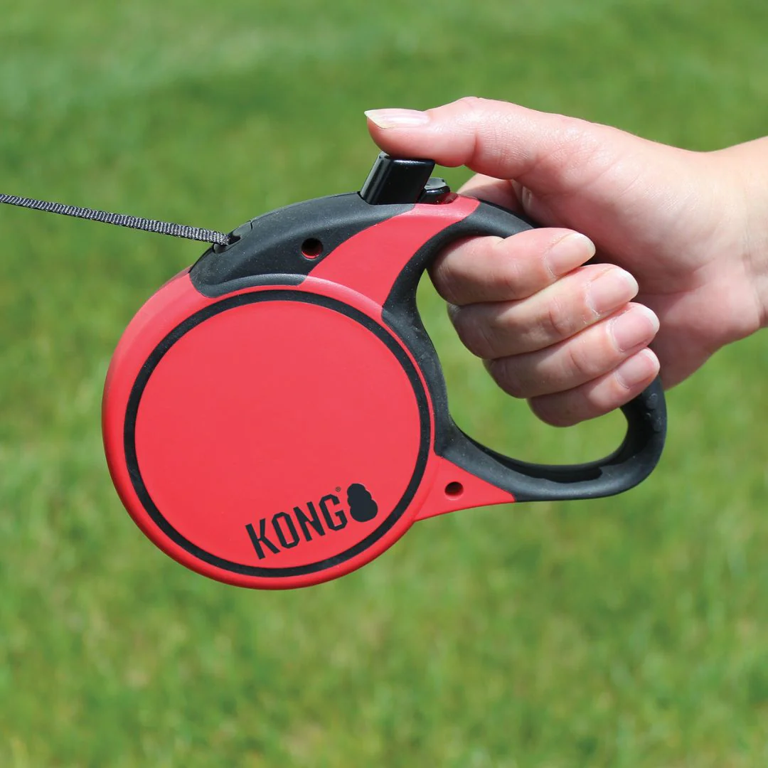 KONG Retractable Terrain Tape Dog Lead in Red - Image 2