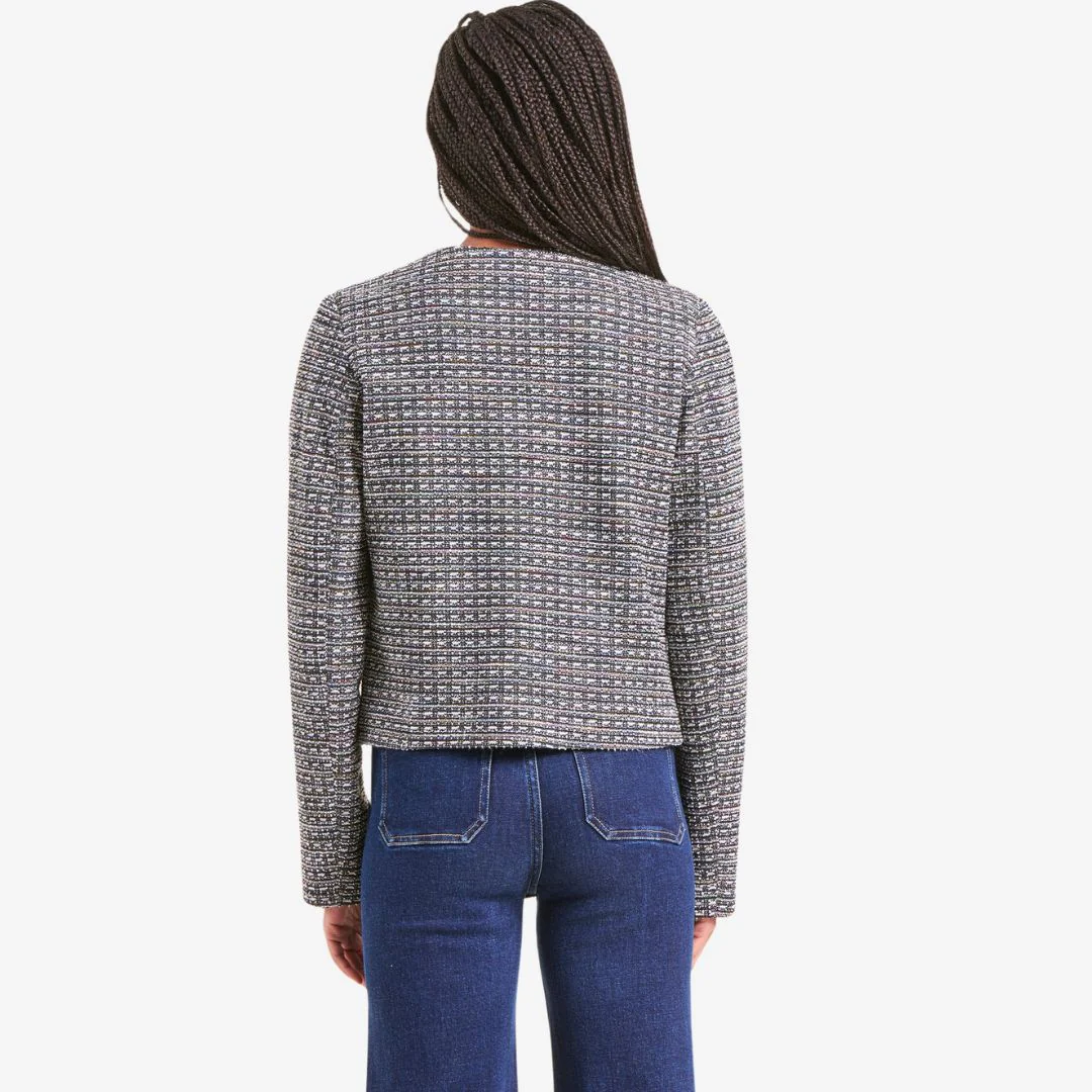 La Fee Maraboutee Women's Short Tweed Jacket in Grey - Image 2