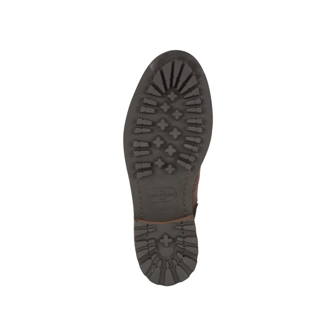 Le Chameau Men's Normandy Suede Brogue in Marron Fonce - Image 4