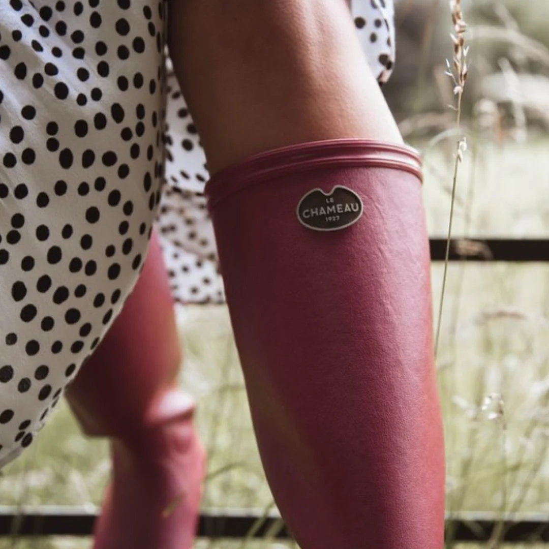 Le Chameau Women's Iris Jersey Lined Wellington Boots in Rose - Image 4
