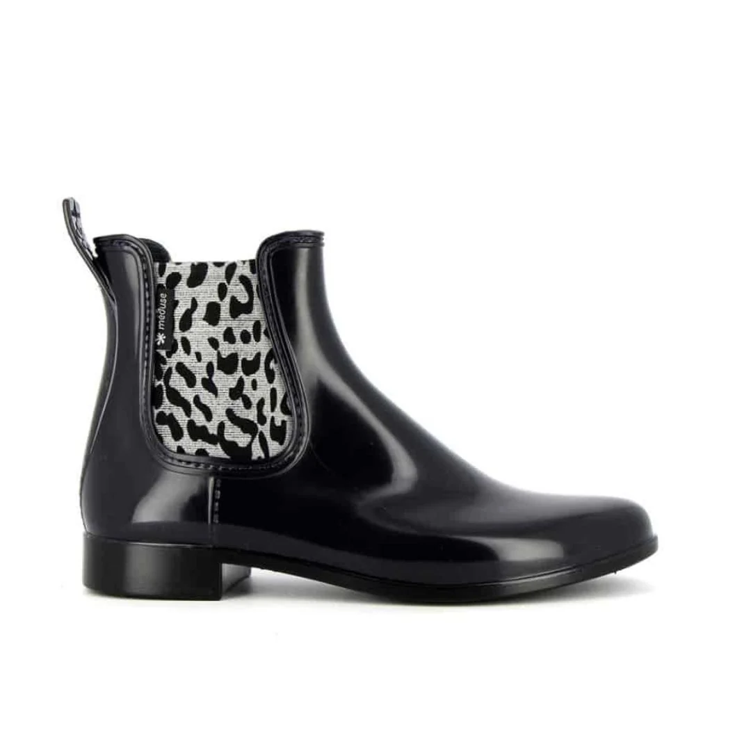Meduse Japard Ankle Boot in Night Blue & Leopard