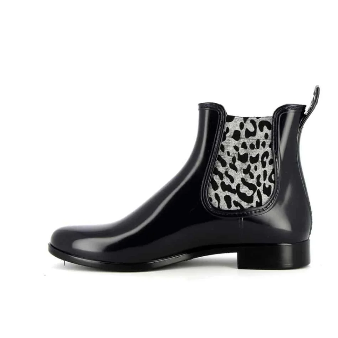 Meduse Japard Ankle Boot in Night Blue & Leopard - Image 4