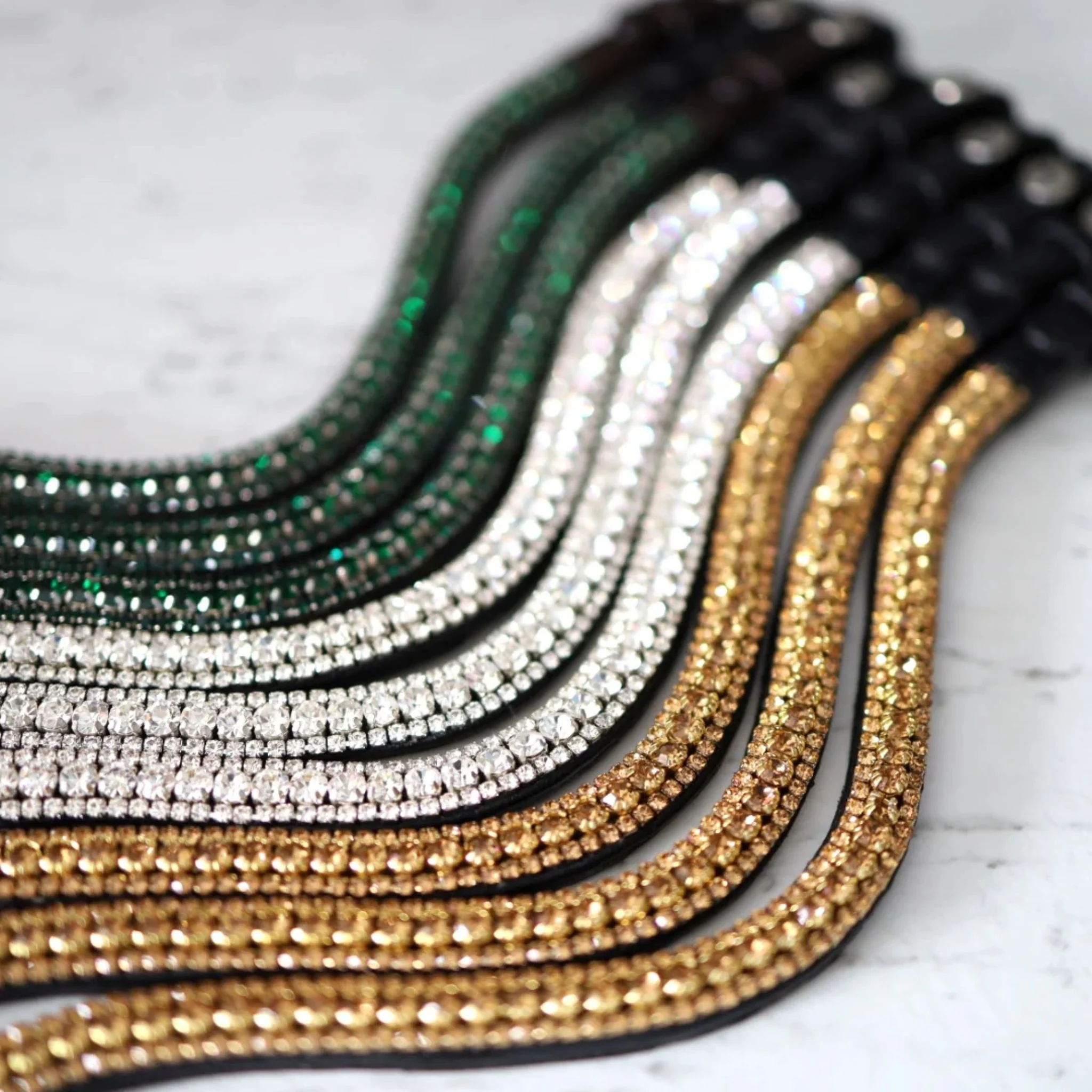 SandStorm Horse Brow Band in Gold Diamante - Image 4