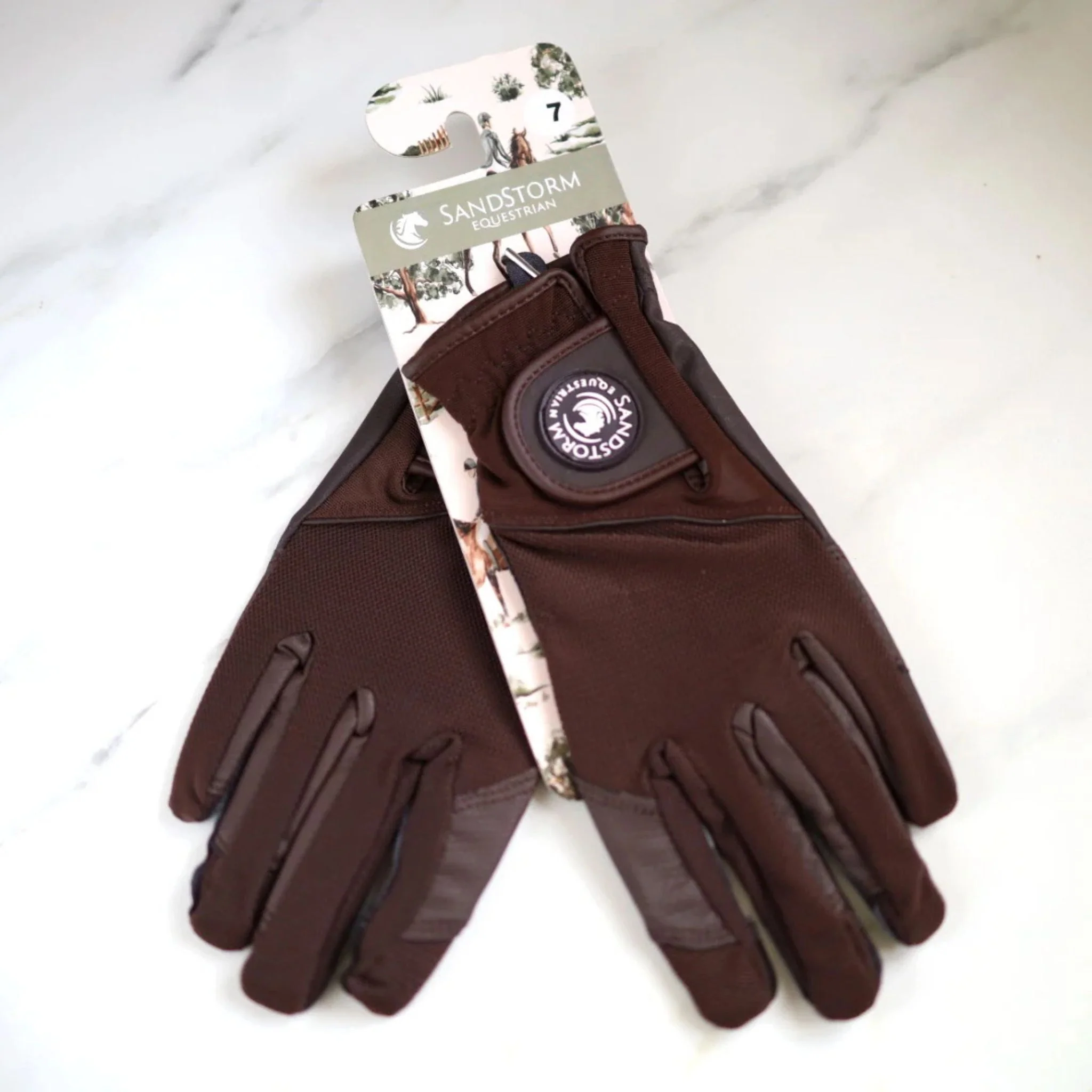 SandStorm Riding Gloves in Brown - Image 2